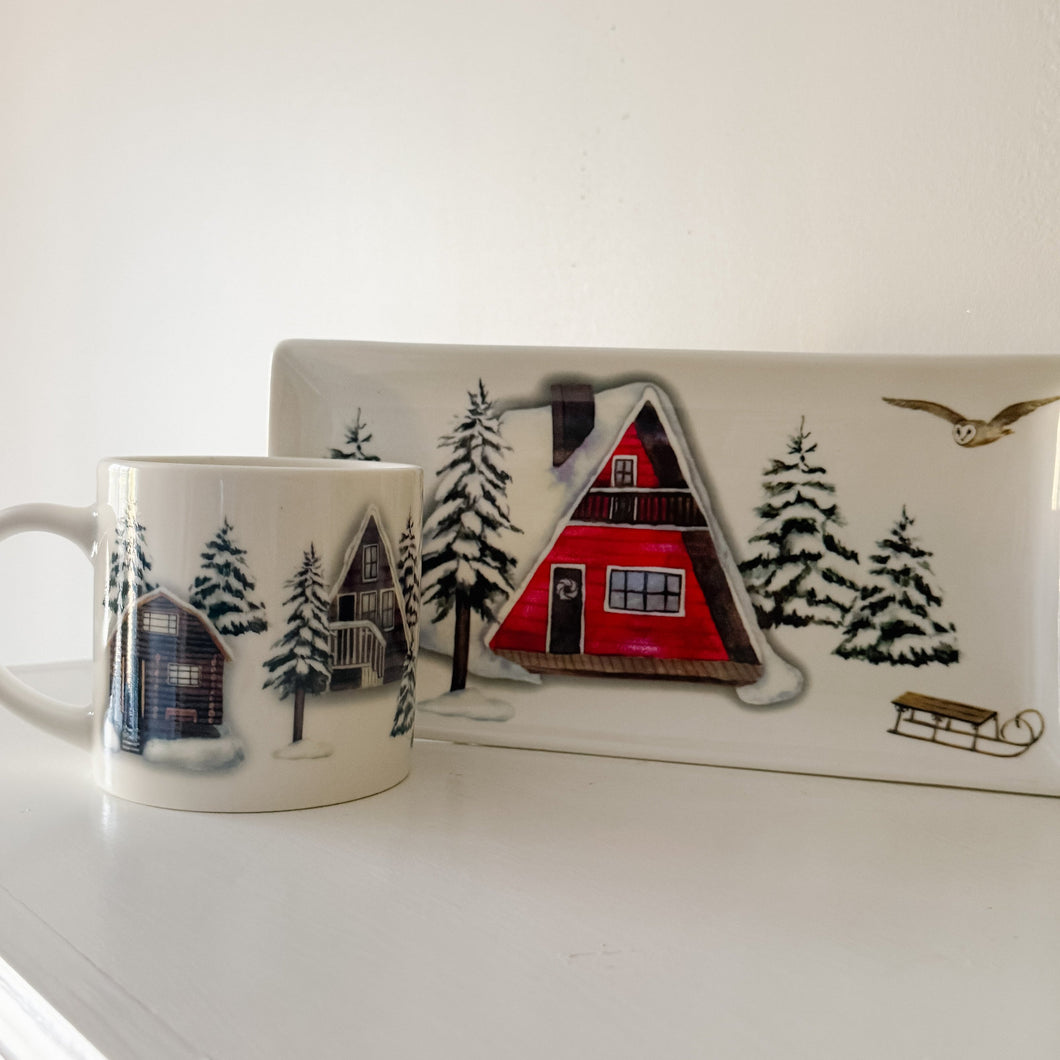 Ski Chalet Mug & Plate